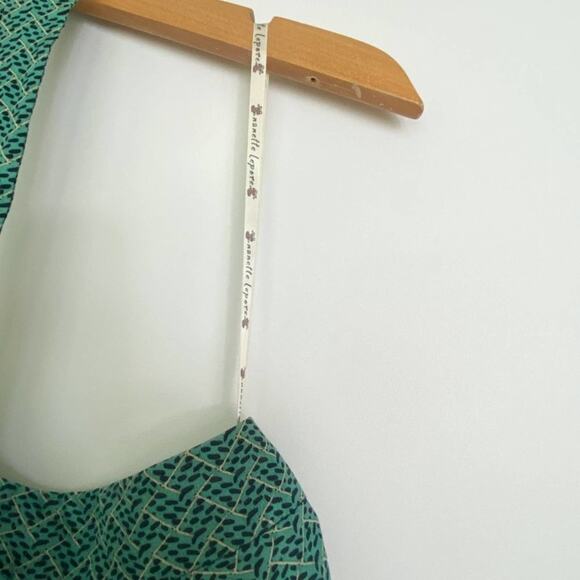 Nanette Lepore Green Silk Scarob Dot Halter Blouse Cami Tank Top NWT - Picture 6 of 14